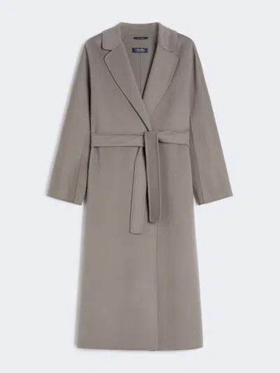 Max Mara Wool Broadcloth Midi Coat In Brown