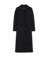 Max Mara Wool Broadcloth Midi Coat In Black