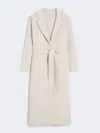 Max Mara Wool Broadcloth Midi Coat In White