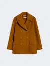Max Mara Wool Broadcloth Pea Coat In Brown