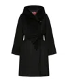 Max Mara Wool Broadcloth Robe Coat In Black