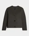 Max Mara Wool Button-front Jacket In Green