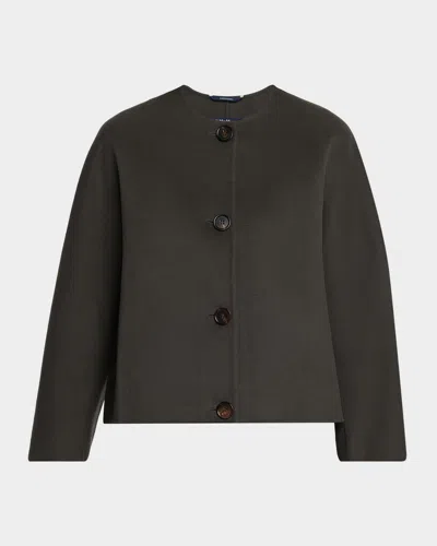 Max Mara Wool Button-front Jacket In Green
