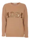 Max Mara Maxmara Women 1951 Sequin Embroidery Pullover In Beige