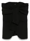 Max Mara Wool Canvas Bustier Top In Black