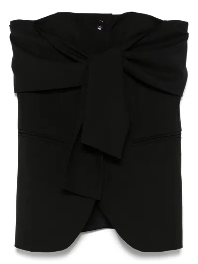 MAX MARA WOOL CANVAS BUSTIER TOP