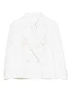 Max Mara Wool Canvas Crop Blazer In White