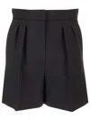 Max Mara Wool Canvas Shorts Trousers Black In Black