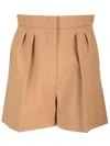 Max Mara Wool Canvas Shorts Trousers Beige In Brown