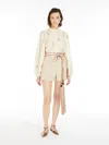 Max Mara Wool Canvas Shorts In Albino