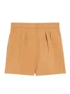 Max Mara Maxmara Women Wool Canvas Shorts In Beige