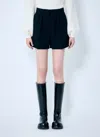 Max Mara Wool Canvas Shorts In Black