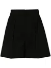 Max Mara Bermuda Shorts In Stretch Cotton In Black  