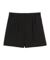 Max Mara Wool Canvas Shorts In Black