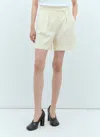 Max Mara Wool Canvas Shorts In Cream