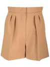 Max Mara Wool Canvas Shorts Trousers Beige In Brown