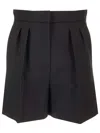 Max Mara Wool Canvas Shorts Trousers Black In Black