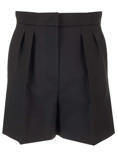 Max Mara Wool Canvas Shorts Trousers Black