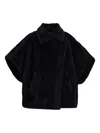 Max Mara Wool Cape In Black