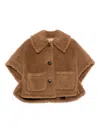 Max Mara Wool Cape In Brown