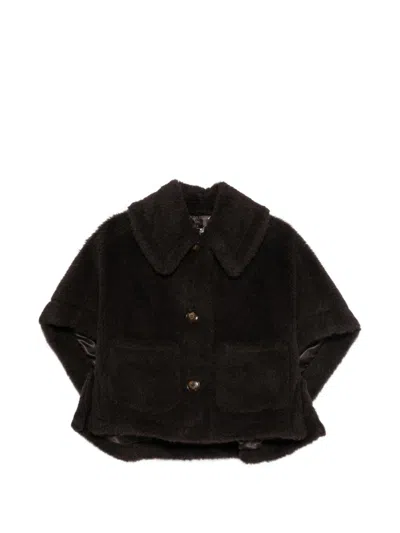 Max Mara Wool Cape In Brown
