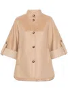Max Mara Wool Cape In Brown