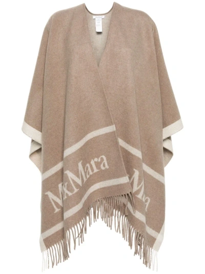 Max Mara Wool Cape In Grey