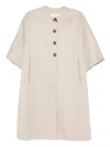 Max Mara Button-fastening Cashmere Cape Coat In Gray