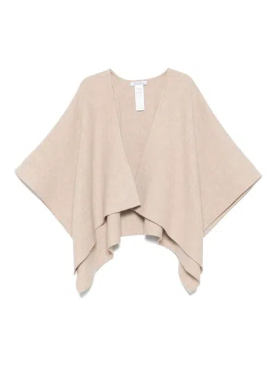 Max Mara Wool Cape In Sand