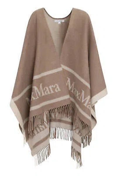 Pre-owned Max Mara Wool Cape In Turtledove