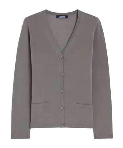 Max Mara Wool Cardigan In Gray