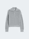 Max Mara Wool-blend Half-zip Sweater In Gray