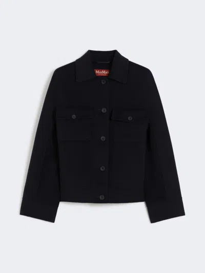 Max Mara Wool, Cashmere And Silk Boxy Jacket In Black