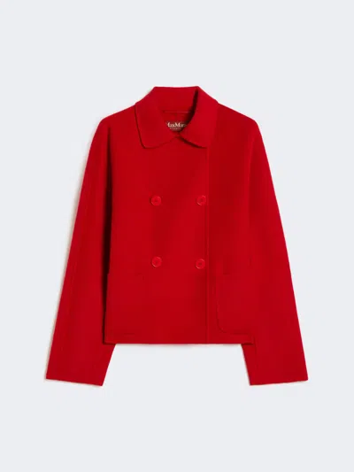 Max Mara Wool, Cashmere And Silk Boxy Jacket In Red