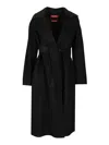 Max Mara Wool, Cashmere And Silk Coat In Black