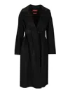 Max Mara Wool, Cashmere And Silk Coat Coats Black In Black