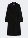 Max Mara Studio Blue Virgin Wool Coat In Black