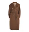 Max Mara Madame Double Breasted Wool Cashmere Coat Coats Beige In Brown