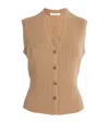 Max Mara Wool-cashmere-blend Knitted Gilet In Brown