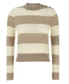 Max Mara Ribbed Top With Decorative Shoulder Buttons In Multi