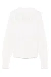 Max Mara Cable Knit Crew Neck Long Sleeve In Yellow
