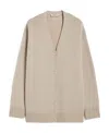 Max Mara Wool Cashmere Button Sweater In Nude