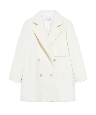 Max Mara Wool Cashmere Coat In White