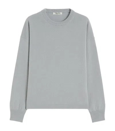 Max Mara Wool-cashmere Crew-neck Sweater In Gray