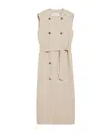 Max Mara Wool Cashmere Double-sided Long Vest In Beige