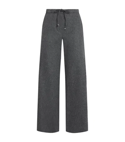Max Mara Wool-cashmere Drawstring Trousers In Black