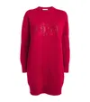 Max Mara Wool-cashmere Embellished Mini Dress In Red