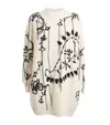 Max Mara Wool-cashmere Embroidered Mini Dress In White