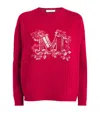 Max Mara Logo Embellished Crewneck Jumper In Red