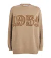 Max Mara Plata 1951 Sequin Wool Cashmere Sweater In Beige